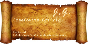 Josefovits Gotfrid névjegykártya